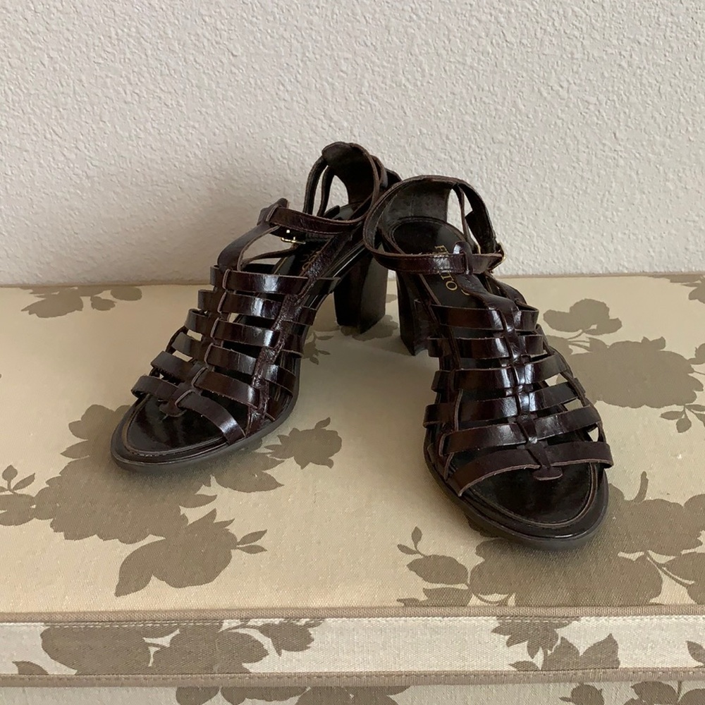 Franco Sarto Brown Strappy Sandals